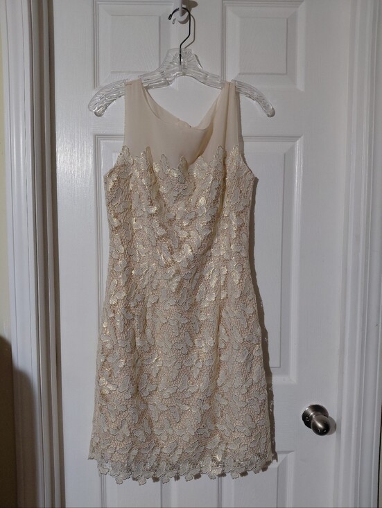 Lilly Pulitzer Dresses & Skirts - LILLY PULITZER fulton DRESS sz 8 papillon lace buttefly gold cream wedding RARE!